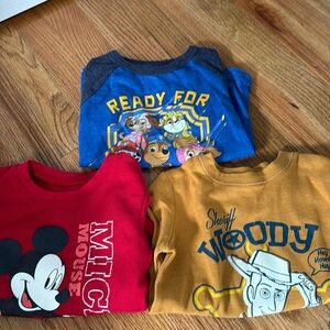 4T Character Long Sleeved Shirts - Used